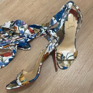 Christian Louboutin Red Bottoms Sandals Ankle Tie